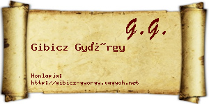 Gibicz György névjegykártya